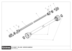 706 - Ezeemow FX - P.T.O SHAFT - T40 x 900 - COMPLETE ASSEMBLY